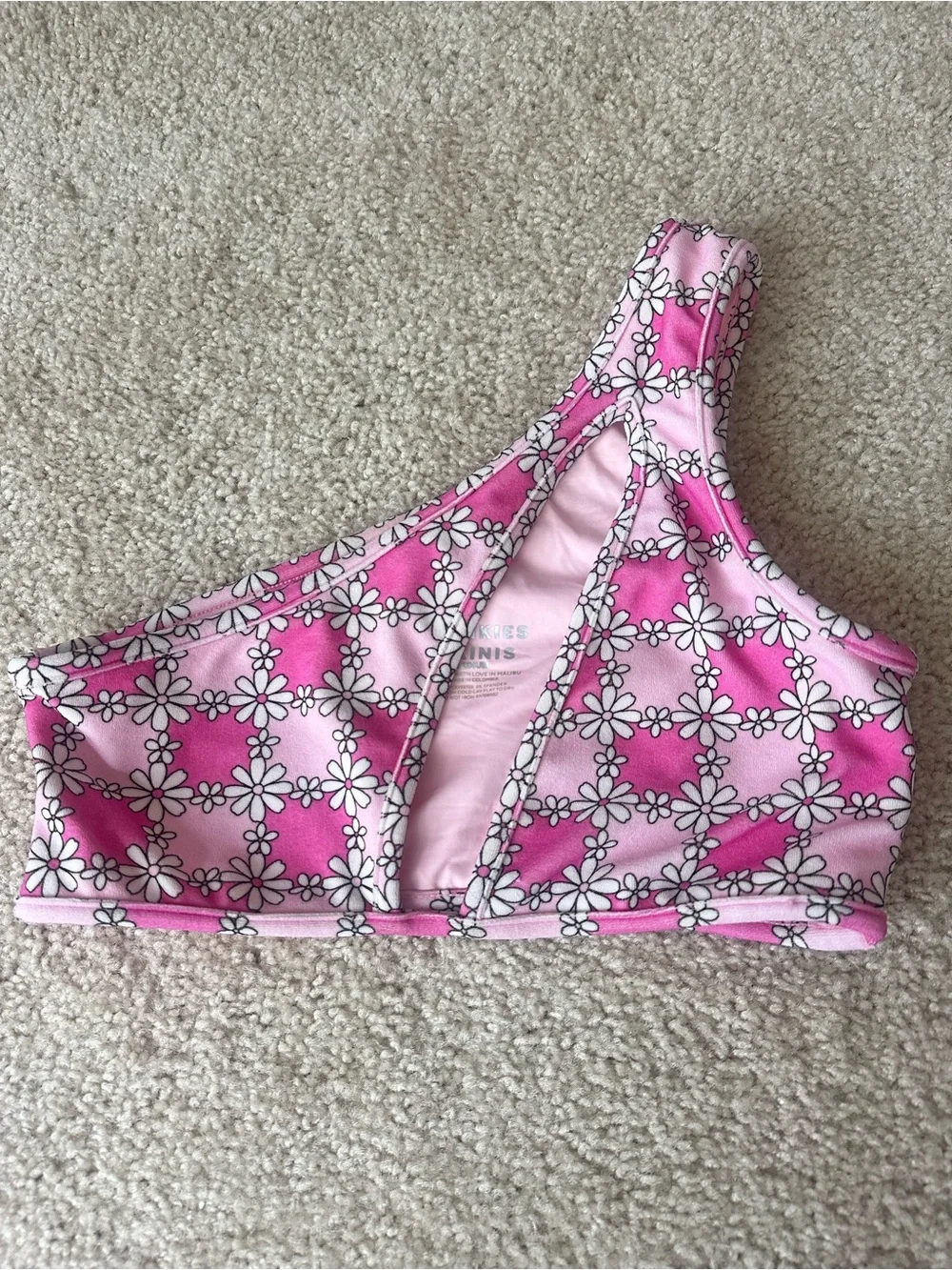 frankies bikinis syd terry one shoulder bikini top size medium